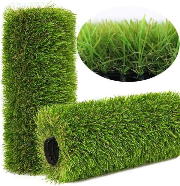 Artificial Grass Rug Outdoor Indoor 4FTX10FT Fake Grass Carpet Green Synthetic Grass Turf 1.38 Inch Realistic Faux Grass Rug with Drain Holes for Garden Lawn Landscape Balcony Home Decor