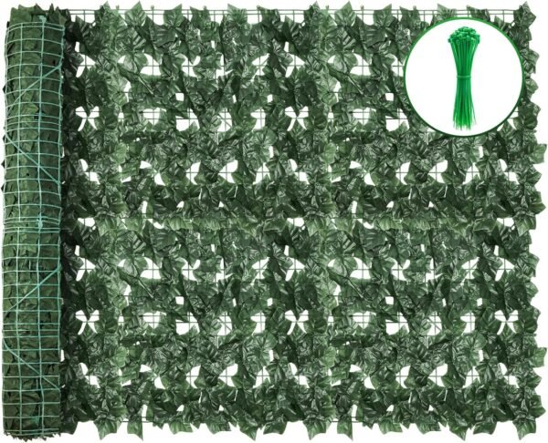 Artificial Ivy Privacy Fence Wall Screen,120X40 in UV-Anti Faux Greenery Backdrop Ivy Vine Leaf Hedges Fence Panels for Patio, Balcony, Garden, Backyard