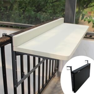 Balcony Bar Table For Railings,balcony Railing Table, Outdoor Folding Side Table,folding Railing Flower Stand, Folding Balcony Table,Adjustable Wall-Mounted Side Tables For Patio,Garden,Outdoor Indoor