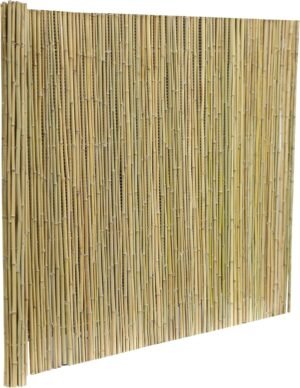 Bamboo Fence 6 Feet High, Outdoor Privacy Screen, Rolled Natural Fencing, 8ft x 6ft, 8 Foot Long Roll, Backyard Wall Covering, Private Screening Cover Panel for Patio, Balcony, Railing | Houseables