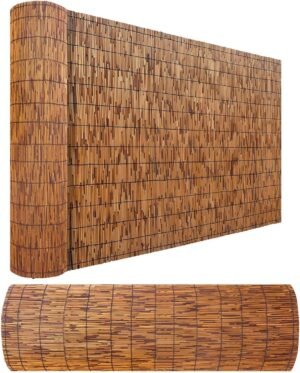 Bamboo Screen Fencing 1 2 3 4 5 6 Feet High Natural Porch Screening Rolls Balcony Privacy Screen Sun Shade for Outdoor Old Fence Patio Backyard Divider Decorative Sturdy & Straight Easy to Cut