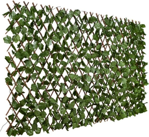 DearHouse Expandable Fence Privacy Screen for Balcony Patio Outdoor Decorative Ivy Fencing Panel, Artificial Hedges Leaf Fence (90x33 Inch)