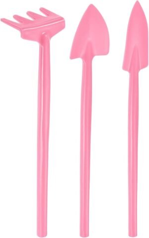 Garden Hand Tools - Shovels and Rakes for Digging, Apply to Garden/Vegetable Field/Balcony Plants (Pink)