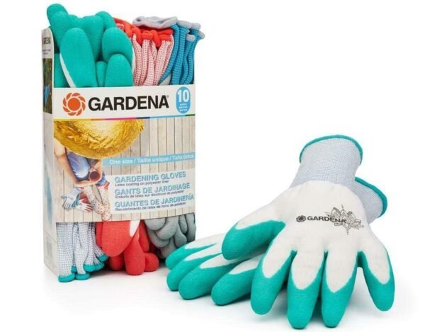 Gardena Latex Gardening Gloves, 10 Count