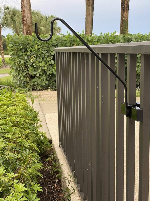 Hold It Mate Multi Use Deck Mounted Hook Kit for Outdoor Bird Feeders, Planters, and Wind Chimes - Perfect Balcony, Porch, or Fence Hanger Holds up to 15lbs with Ease! USA Patented! Our Shortest Hook - Check our Store for Longer Hooks!