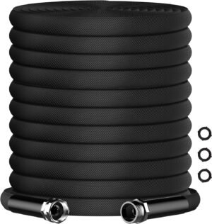 PANNA 50FT Garden Hose Non-Expandable Water Hose, Lightweight Flat Hose Pipe, No-Tangle & No-Kink, Easy to Storage, Suitable for Outdoor, Garden Watering, Car Wash