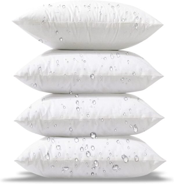 Phantoscope 18 x 18 Pillow Inserts - Pack of 4 Outdoor Water Resistant Throw Pillow Inserts Hypoallergenic Square Decorative Couch Sham Cushion Stuffer - 18 Inches