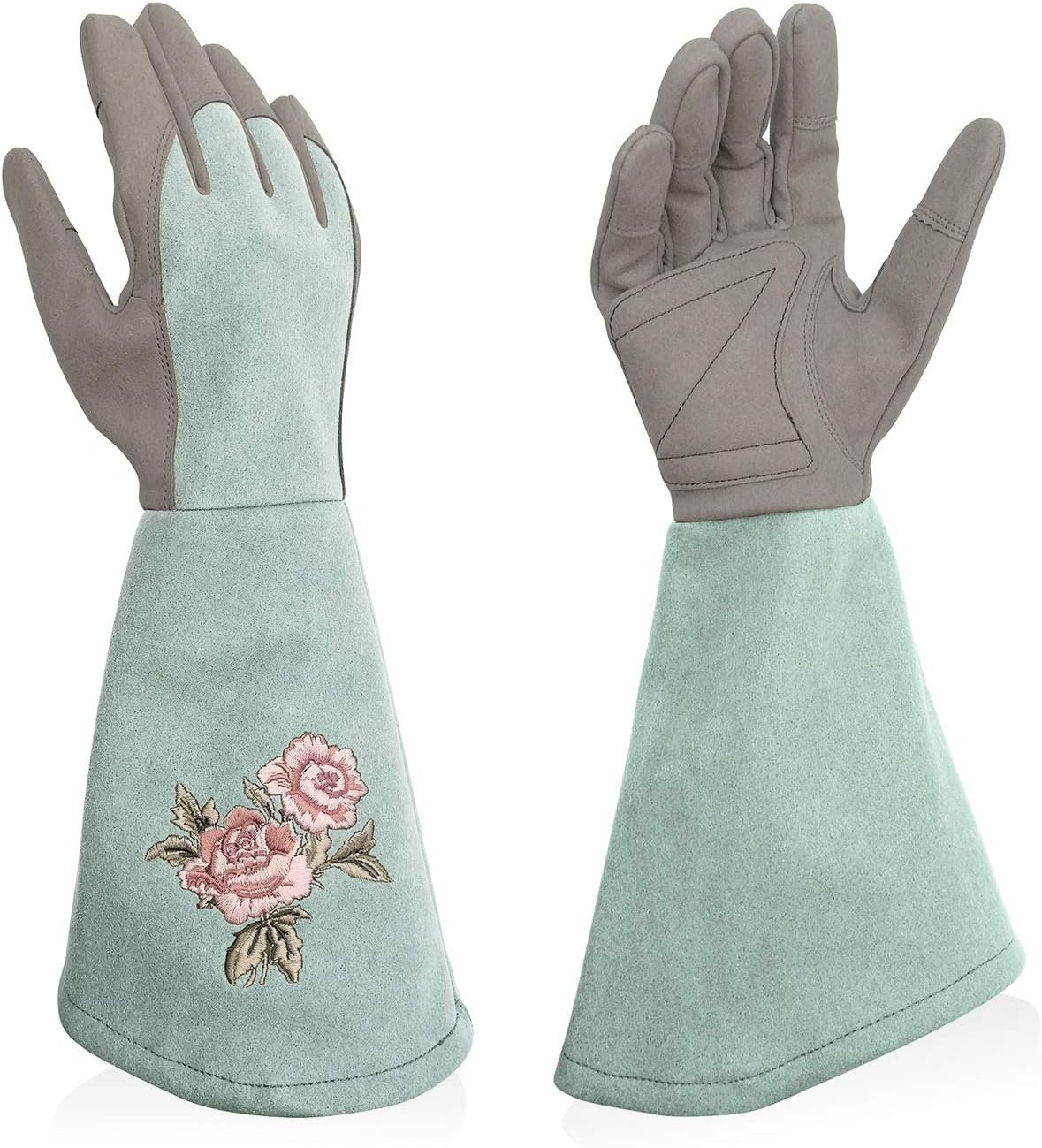 Rose Embroidery Pruning Gloves Gardening Gloves with Extra Long Forearm Rose Embroidery Pruning Gloves Gardening Gloves with Extra Long Forearm Protection for Women and Men