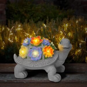 Solar Turtle Statues for Garden Decor, Outdoor Sculptures for Clearance Lights for Outside Lawn Ornaments Porch Patio Balcony Yard Home - Birthday Mother’s Day Easter Gifts for Mom Grandma Women