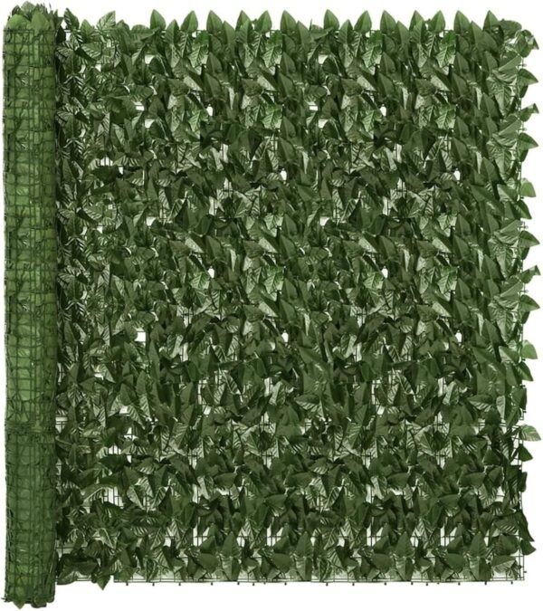 Balcony Screen with Dark Green Leaves - Privacy Fence for Outdoor Spaces Terrace Privacy Shield Balcony Leafy Divider (Color : Dark green, Size : 157.5" x 59.1" (W x H))