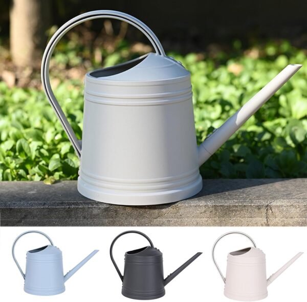 1.8L Imitation Tin Long Spout Watering Cans Home Balcony Portable Watering Cans Large Capacity Gardening Tools and Watering Can (Beige, One Size)