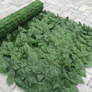 19.7x39.4in Artificial Leaf Roll Fence Privacy Screen Hedge Wall Fence Faux Ivy Fencing Panel Balcony Decor 3#