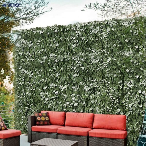 1PC 4' x 10' Artificial Faux Ivy Leaf Decorative Fence Screen Faux Leaves Fence Cover Wall Decoration for Outdoor Garden Patio Porch Deck Balcony Yard