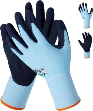 2 Pairs Gardening Gloves- Snug Fit, Breathable Rubber Coated, Thin, Outdoor Work Garden Gloves For Women, Blue