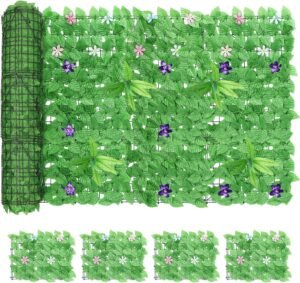 24 Pack 15'' X 11'' Artifical Grass Wall Panels, UV Protected Privacy Screen, Artificial Green Wall Panel - Backdrop Greenery Wall for Balcony, Outdoor Indoor Decor((27.5Sq Ft).