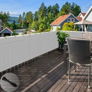 2.5'x25' Balcony Privacy Fence Screen with Zip Ties, Outdoor UV Protection Fence Cover for Balcony Porch Patio Deck Yard (Grey)