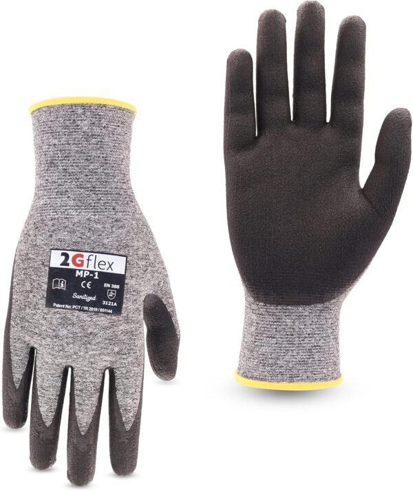 2Gflex Gardening Gloves for Men Women, Mens Work Gloves Men, Working Gloves for Women, Safety Mechanic Gloves (3 Pack)