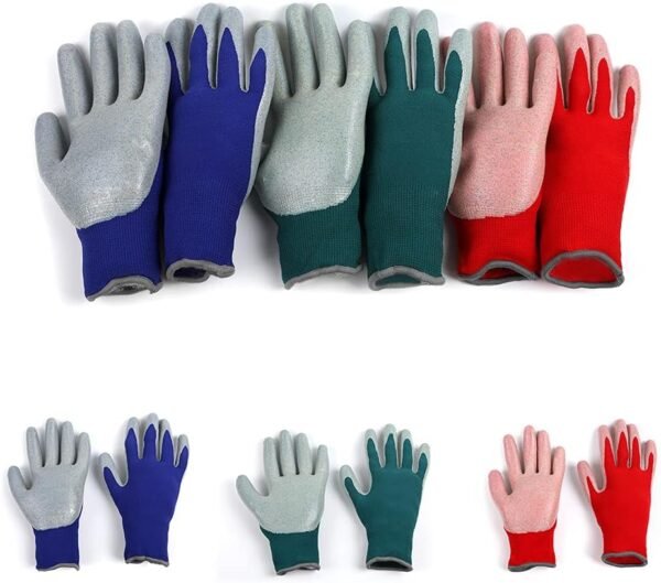 3 Pairs Gardening Work Gloves for Women and men, Thornproof Nitrile Coated,Breathable Knit for Yard