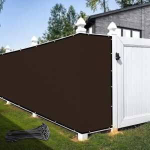 3' x 10' Brown Balcony Privacy Screen Fence Cover Windscreen Heavy Duty Commercial Grade Strong Binding with Zip Tie, We Take Custom Orders