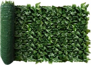 39''x117'' Faux Leaf Privacy Fence Screen Artificial Laurel Leaves Fence Cover Wall Decoration for Patio Porch Deck Balcony Yard Indoor Outdoor