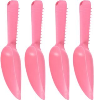 4 Pack Gardening Shovel Spoons - Digging, Loosening, Transplanting & Cultivation, Apply to Garden/Indoor Balcony Planting (10 x 2.7 Inch, Pink)