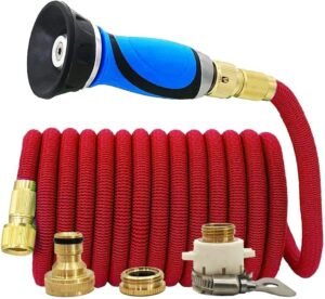 50ft-100ft Expandable Garden Hose Magic High Pressure Car Wash Hose Vegetable Garden Watering Hose Nozzle Drip Irrigation System (Size : 75ft-7.5m) (100ft) ()