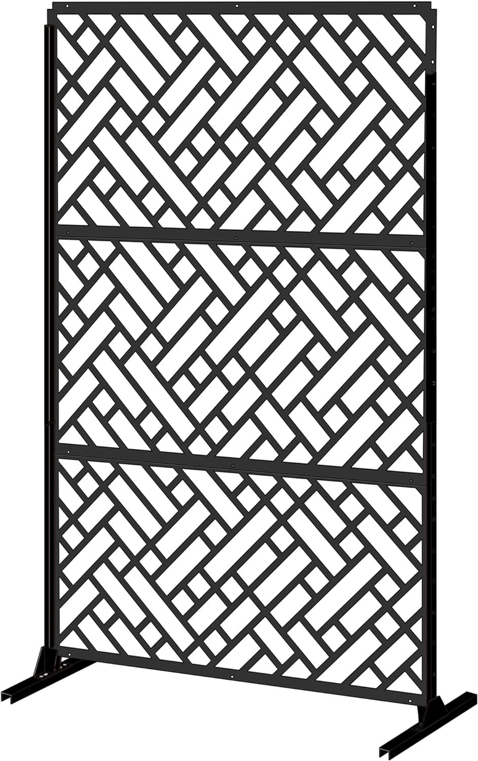 75''Lx47''H Heavy Duty Outdoor Privacy Screen Freestanding, Decorative Metal Panels 75''Lx47''H Heavy Duty Outdoor Privacy Screen Freestanding, Decorative Metal Panels for Backyard Balcony and indoor (Rectangle)