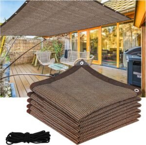 80% Fence Privacy Screen Balcony Sun Shades Cloth,10 x 12FT Shade Fabric with Grommets,Outdoor Patios Screens Apartment Balcony Railing Cover for Garden,Porch,Deck,Backyard