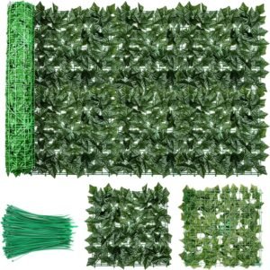 99x40in Screen Faux Covering Privacy Hedges Fence for Balcony Garden Backyard verandahs Decor Indoor Outdoor (Green)