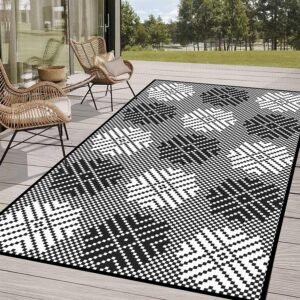 ARSUK Outdoor Plastic Rug for Patio Clearance 71"x48", Beach Picnic Blanket, Reversible Floor Mat for Garden, Camping Carpet, RV Porch, Deck, Backyard, Balcony, Lightweight Foldable Accessories