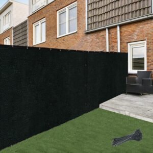 ASTEROUTDOOR Balcony and Fence Privacy Screen 6' x 50' with 90% Shade Rating - Black 170 GSM Polyethylene Fabric