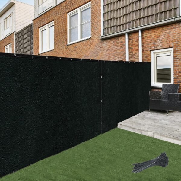 ASTEROUTDOOR Balcony and Fence Privacy Screen 6' x 50' with 90% Shade Rating - Black 170 GSM Polyethylene Fabric