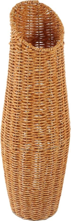 Alipis Rattan Woven Flower Vase Tall Floor Vase Rustic Flower Arrangement Container Floor Vase Decorative Imitation Wicker Floor Vase for Home Balcony Garden Decor 42cm