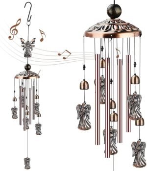 Angel Wind Chimes, Wind Chimes Indoor Outdoor Decor, Unique Windchimes Gifts for Home, Xmas Mom Gifts, Balcony, Festival, Garden Decoration (Angel)