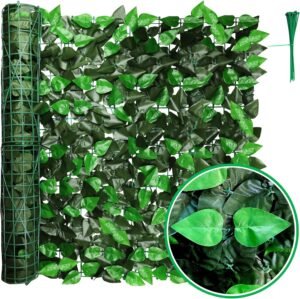 Artificial Faux Ivy Privacy Fence Screen, Artificial Hedges Fence and Faux Ivy Vine Leaf Decoration for Outdoor Decor, Indoor Decor, Party, Wedding Decor. (119.5 Inch * 39 Inch)