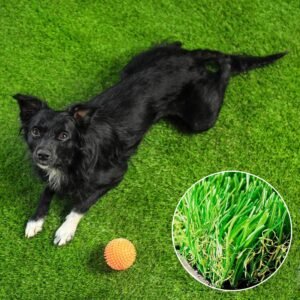 Artificial Grass Rug Indoor Outdoor, Realistic Thick Synthetic Fake Grass Mat for Dogs, Garden Lawn Landscape Patio Grass