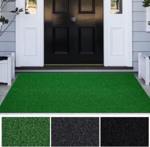 Artificial Grass Runner Rug Outdoor/Indooor,2'x3'Waterproof Straw Rug with Non Slip Rubber Backing,low Pile Astro Rug Carpet for Dog Garden Backyard Patio Balcony