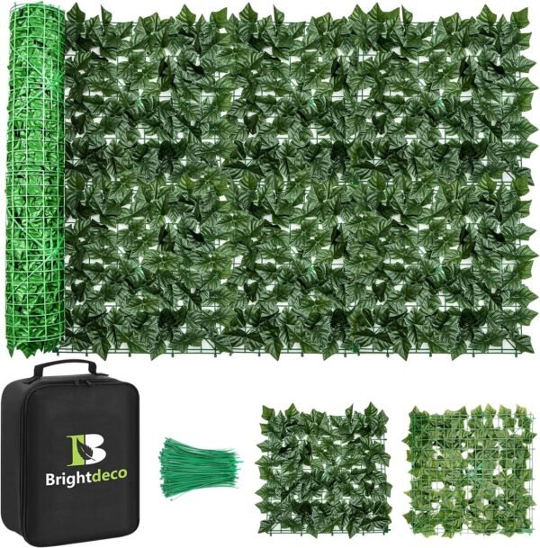 Artificial Ivy Privacy Fence Screen 40x100in Privacy Hedges Wall Faux UV-Anti Panel for Indoor Outdoor Garden Balcony Decor