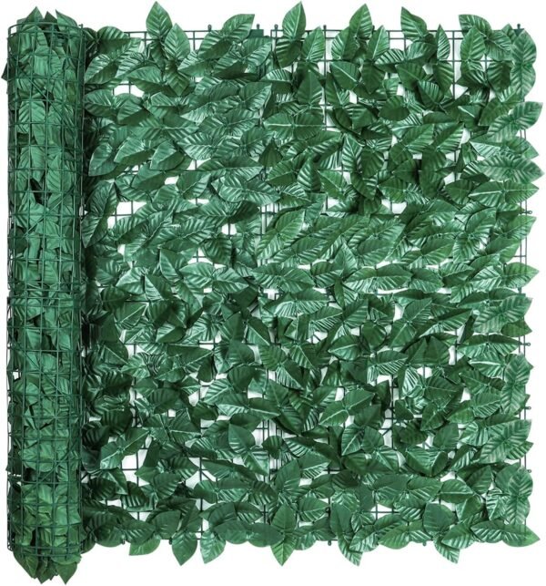 Artificial Ivy Privacy Fence Screen, 40x120 Inch Artificial Ivy Leaf Hedge Fence Vines Privacy Fence Screen for Home Outdoor Garden Birthday Party Yard Privacy Decor（Green）