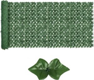 Artificial Ivy Privacy Fence Screen,59"x118" UV-Anti Fake Leaves Plant Vine,Privacy Hedges Wall for Indoor Outdoor Garden Backyard Decor