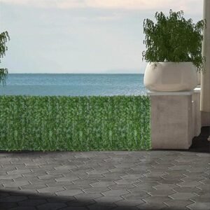 Artificial Ivy Privacy Fence Wall Screen,118x19.6in Privacy Screen Outdoor, Faux Greenery Backdrop Ivy Vine Leaf Hedges Fence Panels for Balcony, Garden, Backyard Indoor Outdoor Green Wall Decor