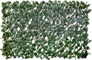 Artificial Leaf Faux Ivy Expandable/Stretchable Outdoor Privacy Fence Screen for Balcony Patio Decoration Fencing Panel (Single Sided Ivy Leaves) 1 Piece