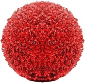 Artificial Plant Topiary Ball 11 Inch Faux Boxwood Balls Garden Spheres Topiary Balls Outdoor Indoor Decoration for Porch Front Door Home Wedding Balcony Kitchen Decor Red