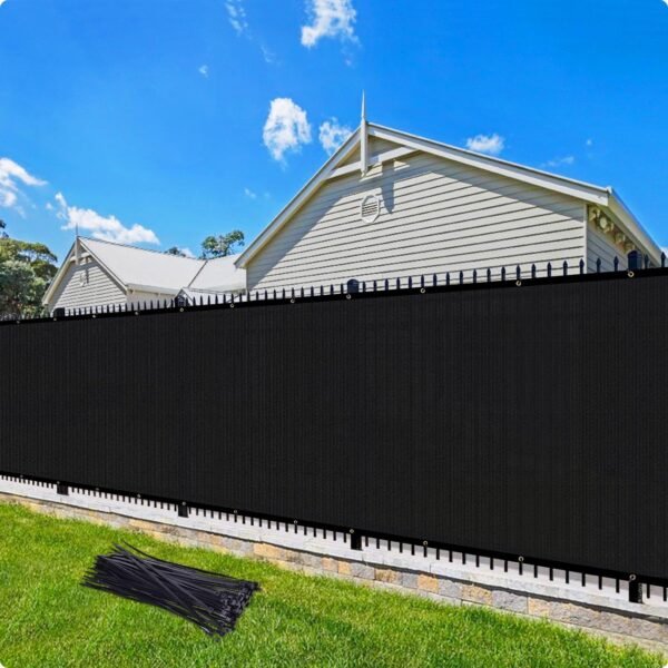 Artpuch Fence Privacy Screen 3'x16' Black Heavy Duty 170GSM Privacy Fence Cover Wirh Grommets and Zips for Outdoor Chain Link Fence Garden, Balcony, dogs
