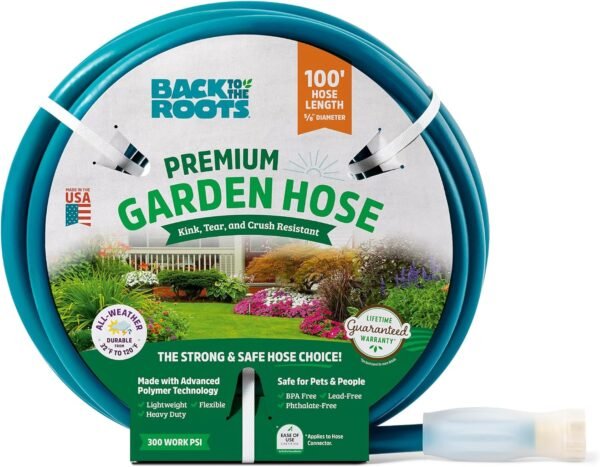 Back to the Roots Kink Resistant, BPA-Free Garden Hose, 100ft