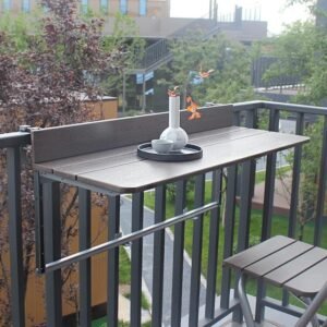 Balcony Bar Table For Railings,Balcony Table Hanging,Outdoor Folding Side Table,Balcony Desk,Balcony Hanging Railing Table,Balcony Railing Hanging Table Folding Balcony Deck Table ( 120*37Cm/47.2*14.