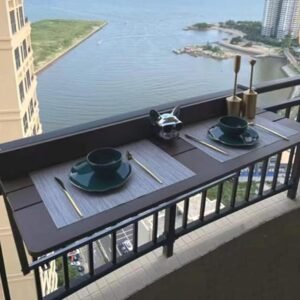 Balcony Hanging Table, Indoor And Outdoor Folding Hanging Table, Folding Hanging Table With Railing For Outdoor Balcony Garden And Patio Terrace Balcony Folding Hanging Table With Handrail ( Size : 60
