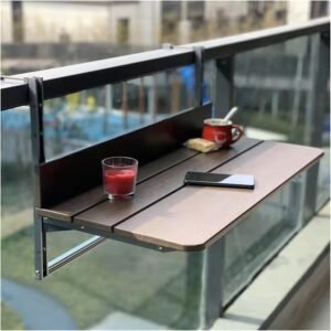 Balcony Railing Table Balcony Bar Table for Railings, Hanging Adjustable Balcony Railing Hanging Table Folding Balcony Table for Patio, Garden Deck Table Jsssm/Table De Loisirs/120 * 37Cm