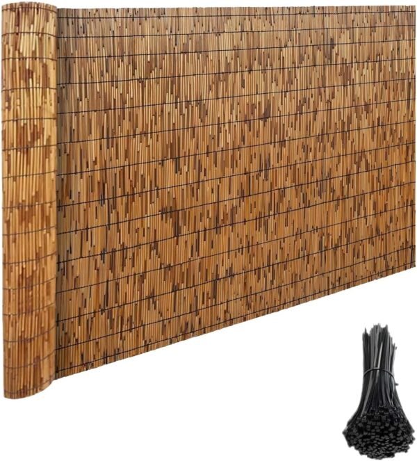 Bamboo Fencing Balcony Privacy Screen Natural Reed-Fencing Rolls Height 1.6ft 2ft 2.3ft 2.7ft 3ft 3.3ft 3.6ft 4ft 4.2ft 4.6ft 5ft 5.5ft 6ft Garden Fence Easy to Install for Restaurant Decorative