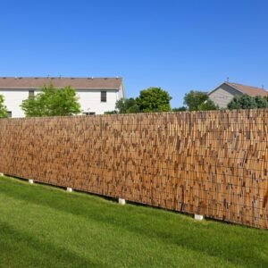 Bamboo Screen Privacy Fence 1 2 3 4 5 6ft High Balcony Patio Privacy Screen Natural Reedhead Rolls Bamboo Wall Covering for Garden Backyard Divider Decorative with 100 Zip Ties Easy to Install